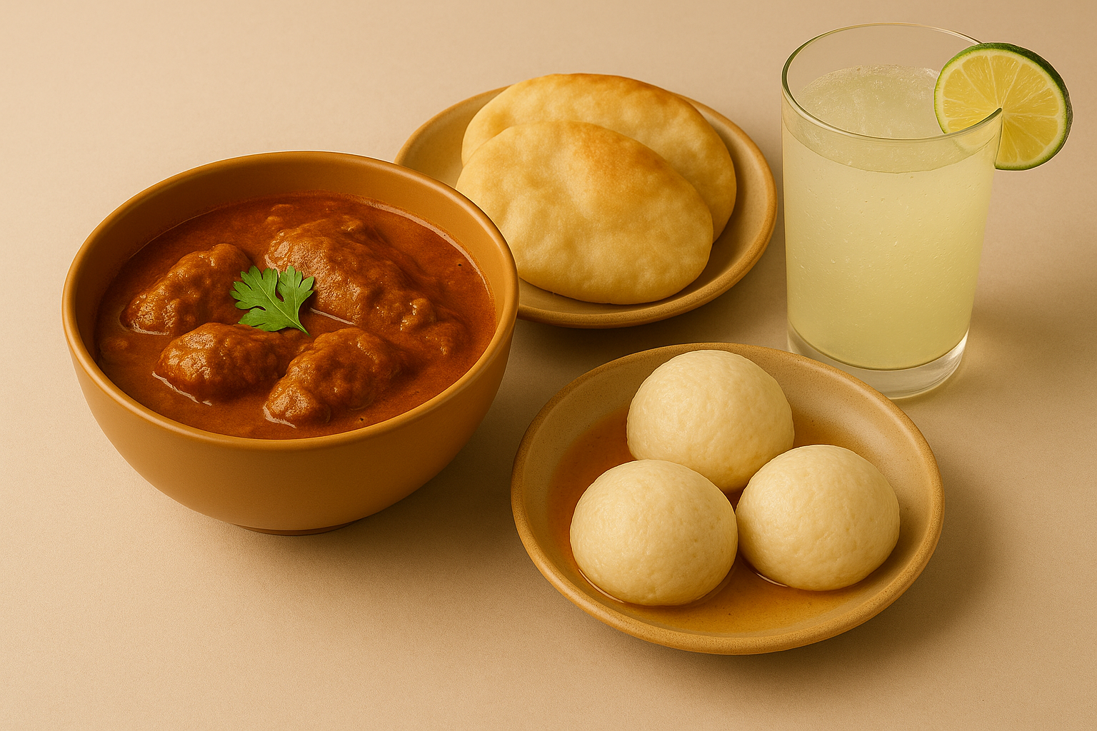 Mutton Curry + 2 Butter Naan + Fresh Lime Soda