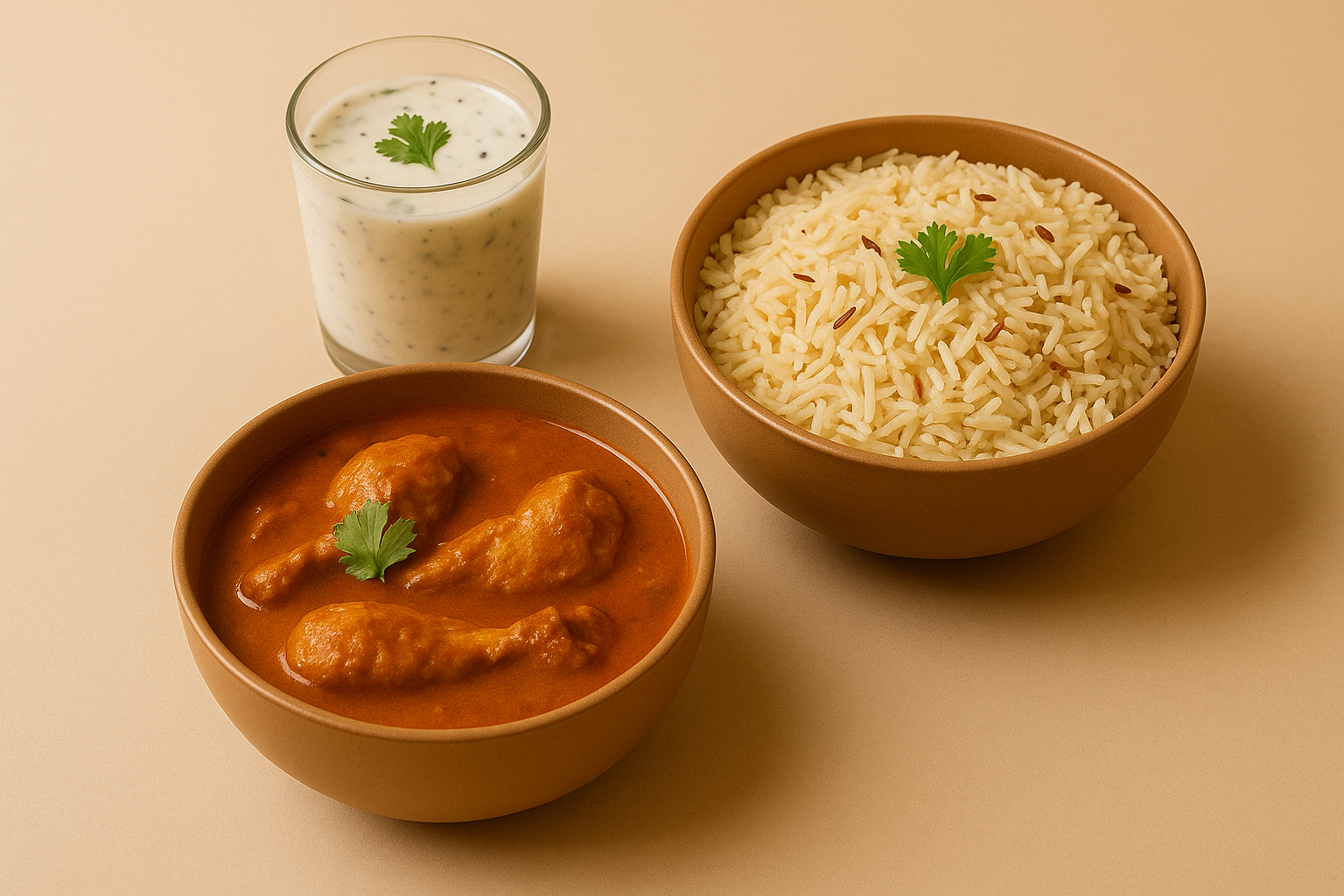 Village Chicken Curry + Jeera Rice + Buttermilk