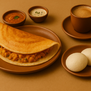Masala Dosa + Idli (2 pcs) + Filter Coffee