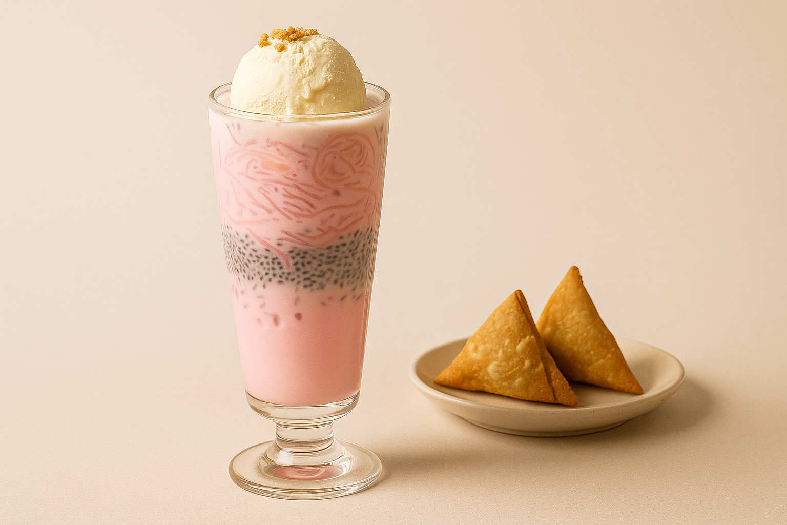 Falooda + Small Samosa (2 pcs)