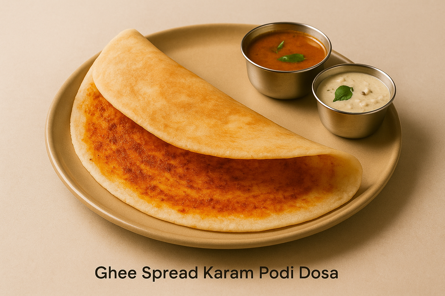 Ghee Spread Karam Podi Dosa